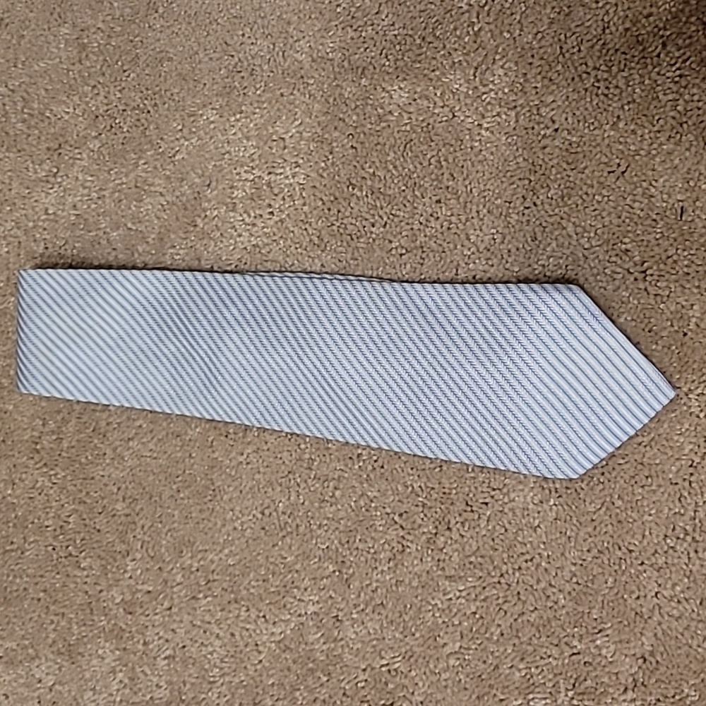 White and blue stripped tie Van Laack